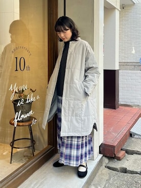 「yuni（ユニ　）のアイテム（ジャケット/アウター）」を使った、ﾆ ｼ ﾜ ｷ  ｼ ﾎさん（レディース・158cm）の冬コーディネート