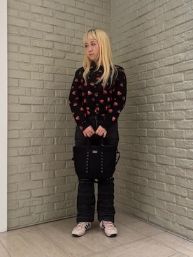 「バッグ」｜「アイテム（デニムジャケット）」を使った、shi0ri68さん（レディース・155cm）の冬コーディネート