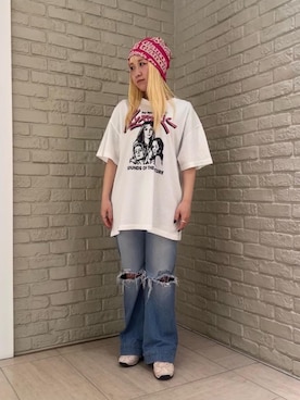 「アイテム（ニットキャップ/ビーニー、ピンク系）」を使った、shi0ri68さん（レディース・155cm）の冬コーディネート