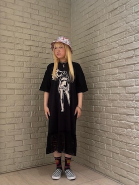 「HYSTERIC GLAMOUR（ヒステリックグラマー）のアイテム（ハット）」を使った、shi0ri68さん（レディース・155cm）の夏コーディネート
