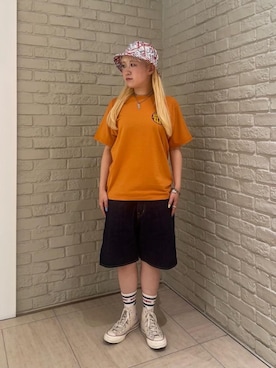 「HYSTERIC GLAMOUR（ヒステリックグラマー）のアイテム（ハット）」を使った、shi0ri68さん（レディース・155cm）の夏コーディネート