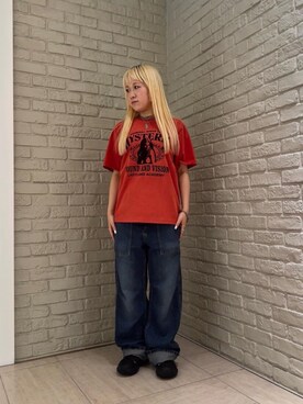 「HYSTERIC GLAMOUR（ヒステリックグラマー）のLADYLAND ACADEMY Tシャツ（Tシャツ/カットソー）」を使った、shi0ri68さん（レディース・155cm）の夏コーディネート