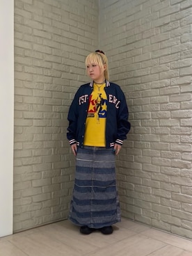 「アイテム（スタジャン）」を使った、shi0ri68さん（レディース・155cm）の夏コーディネート