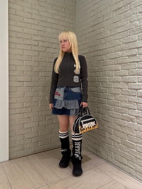 「アイテム（デニムスカート）」を使った、shi0ri68さん（レディース・155cm）の秋コーディネート