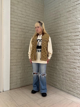 「HYSTERIC GLAMOUR（ヒステリックグラマー）のアイテム（ベスト）」を使った、shi0ri68さん（レディース・155cm）の秋コーディネート