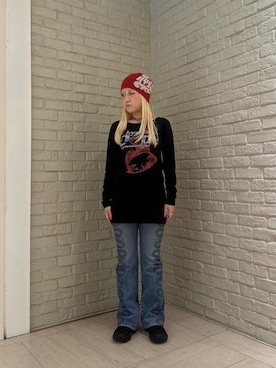 「HYSTERIC GLAMOUR（ヒステリックグラマー）のアイテム（デニムパンツ）」を使った、shi0ri68さん（レディース・155cm）の秋コーディネート