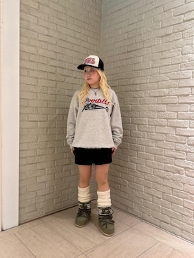 「HYSTERIC GLAMOUR（ヒステリックグラマー）のアイテム（キャップ）」を使った、shi0ri68さん（レディース・155cm）の冬コーディネート