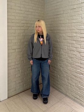 「HYSTERIC GLAMOUR（ヒステリックグラマー）のカーブデニムパンツ（デニムパンツ、ブルー系）」を使った、shi0ri68さん（レディース）の春コーディネート