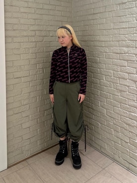 「HYSTERIC GLAMOUR（ヒステリックグラマー）のCHEERY刺繍 ジャケット（その他アウター、ブラック系）」を使った、shi0ri68さん（レディース）の春コーディネート