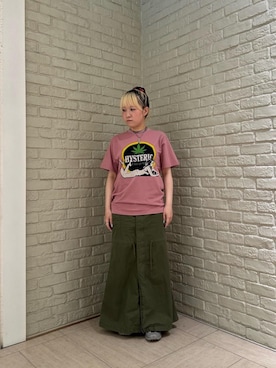 「HYSTERIC GLAMOUR（ヒステリックグラマー）のミリタリーロングスカート（スカート、グリーン系）」を使った、shi0ri68さん（レディース）の夏コーディネート