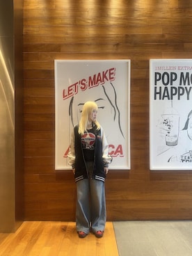 「HYSTERIC GLAMOUR（ヒステリックグラマー）のデニムワイドパンツ（デニムパンツ、ブルー系）」を使った、shi0ri68さん（レディース）の夏コーディネート
