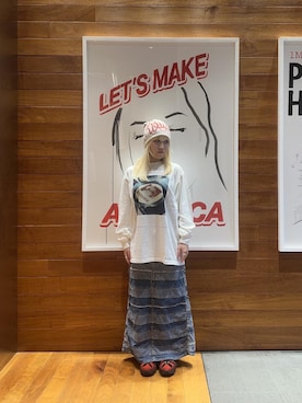 「アイテム（ニットキャップ/ビーニー、ホワイト系）」を使った、shi0ri68さん（レディース・156cm）の秋コーディネート