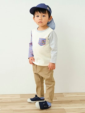 「sense of wonder」｜「アイテム（キャップ）」を使った、kladskap　クレードスコープさん（キッズ・92cm）の春コーディネート
