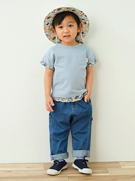 「sense of wonder」｜「アイテム（帽子）」を使った、kladskap　クレードスコープさん（キッズ・92cm）の春コーディネート