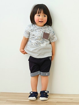 「アクティブ」｜「アイテム（Tシャツ/カットソー）」を使った、kladskap　クレードスコープさん（キッズ・87cm）の春コーディネート
