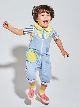 「ピクニック」｜「アイテム（オールインワン・サロペット）」を使った、kladskap　クレードスコープさん（キッズ・100cm）の春コーディネート