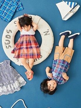 「sense of wonder（センスオブワンダー）のアイテム（ワンピース）」を使った、kladskap　クレードスコープさん（キッズ・89cm）の夏コーディネート