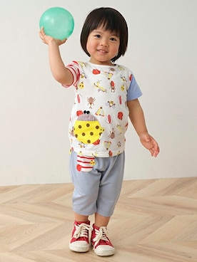 「baby cheer（ベイビーチアー）のアイテム」を使った、kladskap　クレードスコープさん（キッズ・87cm）の夏コーディネート