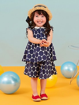 「sense of wonder」｜「アイテム（帽子）」を使った、kladskap　クレードスコープさん（キッズ・90cm）の夏コーディネート
