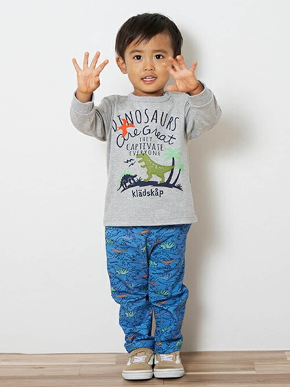 kladskap（クレードスコープ）の「恐竜+背中ギザギザ長袖Tシャツ