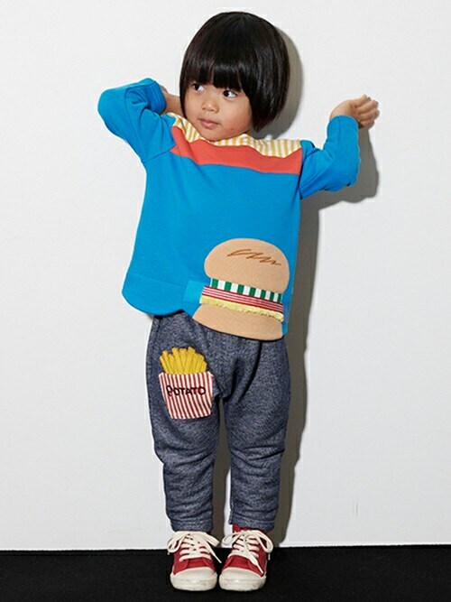 897*ベイビーチアー　ハンバーガートレーナー&ポテトパンツ 897*ベイビーチアー ハンバーガートレーナー&ポテトパンツ 楽天
