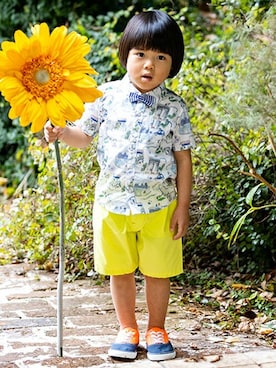 「sense of wonder（センスオブワンダー）のアイテム（トップス）」を使った、kladskap　クレードスコープさん（キッズ・92cm）の春コーディネート