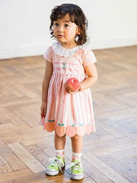 「baby cheer（ベイビーチアー）のアイテム」を使った、kladskap　クレードスコープさん（キッズ・92cm）の春コーディネート