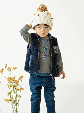 「sense of wonder（センスオブワンダー）のアイテム（トップス）」を使った、kladskap　クレードスコープさん（キッズ・90cm）の夏コーディネート