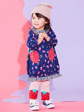 新品・ベイビーチアー　おさかな　ティアード　ワンピース　120 baby cheer（ベイビーチアー）の「おさかなワンピース