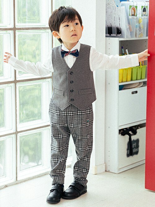 セール】車ワンポイント蝶ネクタイ付長袖シャツ（シャツ/ブラウス