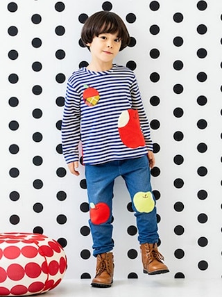 新品・ベイビーチアー 青りんご ボーダー トレーナー 110 babycheer ベイビーチアー りんごトレーナー 120cm 新品 babycheer