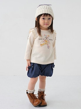 「sense of wonder」｜「アイテム（スウェット）」を使った、kladskap　クレードスコープさん（キッズ・91cm）の秋コーディネート