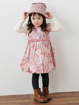 「sense of wonder」｜「アイテム（ワンピース/ドレス）」を使った、kladskap　クレードスコープさん（キッズ・92cm）の秋コーディネート