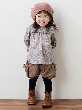 「sense of wonder」｜「アイテム（スウェットパンツ）」を使った、kladskap　クレードスコープさん（キッズ・92cm）の秋コーディネート