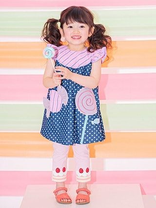 ベイビーチアーbaby cheer ワンピース りんご おそろい りんごチェックワンピース(80cm ターコ): ベビー - ナルミヤ