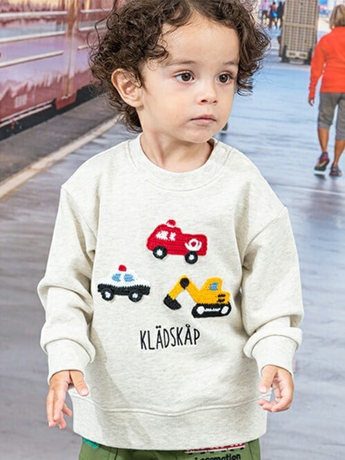 セール】働く車編みモチーフトレーナー（スウェット）｜kladskap