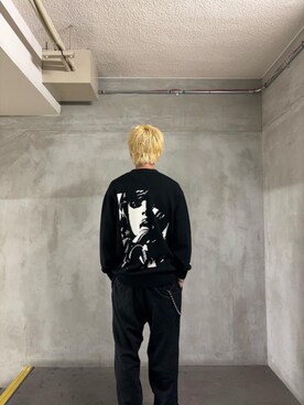 「HYSTERIC GLAMOUR（ヒステリックグラマー）のWOMAN BANANA編込 カーディガン（カーディガン/ボレロ、ブラック系）」を使った、taichiさん（メンズ・174cm）の夏コーディネート