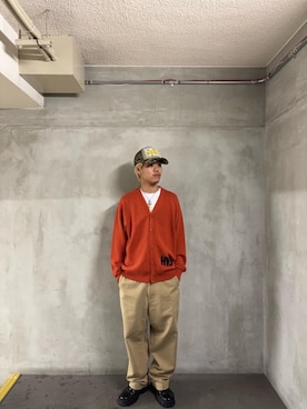 「HYSTERIC GLAMOUR（ヒステリックグラマー）の和紙チノ 尾錠付ワークパンツ（その他パンツ、ベージュ系）」を使った、taichiさん（メンズ・174cm）の夏コーディネート