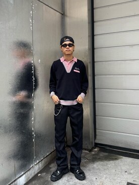 「HYSTERIC GLAMOUR（ヒステリックグラマー）のブーツカットパンツ（その他パンツ、ブラック系）」を使った、taichiさん（メンズ・174cm）の秋コーディネート