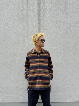 「HYSTERIC GLAMOUR（ヒステリックグラマー）のSOUND OF THE FUTURE 刺繍ワークジャケット（その他アウター、グリーン系）」を使った、taichiさん（メンズ・174cm）の秋コーディネート
