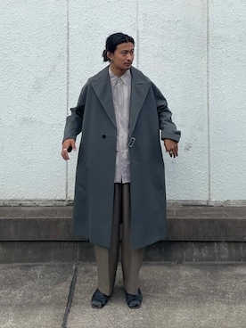 「#今日のコーデ」｜「アイテム（トレンチコート）」を使った、SHINさん（メンズ・179cm）の春コーディネート