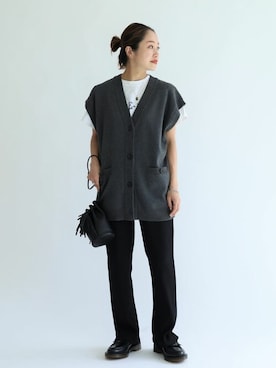 「JOURNAL STANDARD（ジャーナルスタンダード）のアイテム（ベスト）」を使った、SANGUさん（レディース・160cm）の夏コーディネート