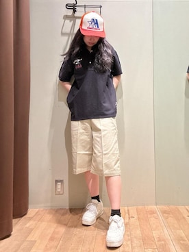「シャツ 」｜「アイテム（キャップ）」を使った、hzktoさん（レディース・161cm）の夏コーディネート
