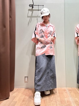 「シャツ 」｜「アイテム（キャップ）」を使った、hzktoさん（レディース・161cm）の夏コーディネート