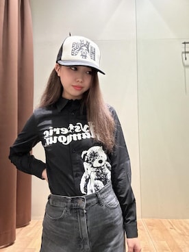 「シャツ 」｜「アイテム（キャップ）」を使った、hzktoさん（レディース・161cm）の夏コーディネート