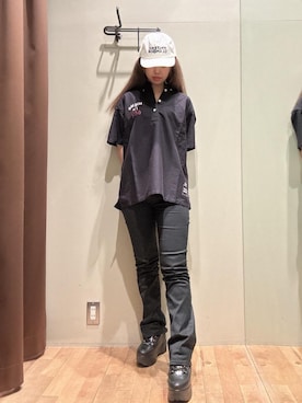 「シャツ 」｜「アイテム（キャップ）」を使った、hzktoさん（レディース・161cm）の夏コーディネート