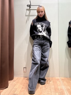 ヒステリックグラマー　タートルネック長袖 HYSTERIC GLAMOUR ヒステリックグラマー 02171NS03 ガーター