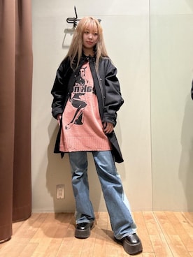 「HYSTERIC GLAMOUR（ヒステリックグラマー）のアイテム（その他アウター）」を使った、hzktoさん（レディース・161cm）の秋コーディネート