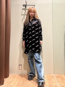 「シャツ 」｜「アイテム（ワンピース/ドレス）」を使った、hzktoさん（レディース・161cm）の秋コーディネート