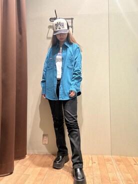 「シャツ 」｜「アイテム（帽子）」を使った、hzktoさん（レディース・161cm）の冬コーディネート